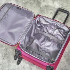 Rock Jewel 4 Wheel Cabin Suitcase - 55cm -Luggage Store Interior Jewel Pink TR 0207 PI 30490.1673945949