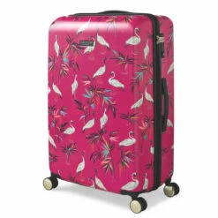 Sara Miller 4 Wheel Large Suitcase - 77cm -Luggage Store SMH0101 008 Sara Miller Large 4W Trolley Pink Heron 2 27914.1695398998
