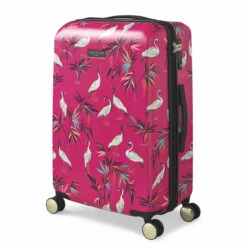 Sara Miller 4 Wheel Medium Suitcase - 67cm -Luggage Store SMH0102 008 Sara Miller Medium 4W Trolley Pink Heron 2 50423.1695399327