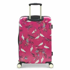 Sara Miller 4 Wheel Medium Suitcase - 67cm -Luggage Store SMH0102 008 Sara Miller Medium 4W Trolley Pink Heron 4 22521.1695399328