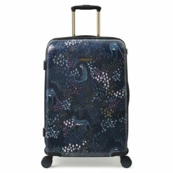 Sara Miller 4 Wheel Medium Suitcase - 67cm -Luggage Store SMH0102 010 Sara Miller Medium 4W Trolley Midnight Leopard 1 17637.1695399362