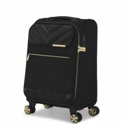 Ted Baker Albany Eco 4 Wheel Cabin Suitcase - 55cm -Luggage Store TBW7003 001 Ted Baker Albany Eco Black Cabin Case 2 43210.1684486093