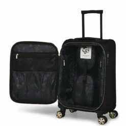 Ted Baker Albany Eco 4 Wheel Cabin Suitcase - 55cm -Luggage Store TBW7003 001 Ted Baker Albany Eco Black Cabin Case 3 09033.1684486093