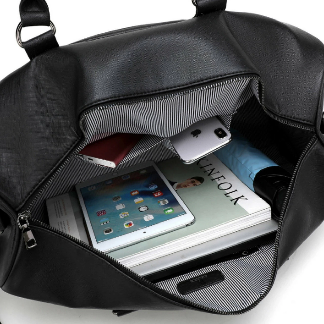 Felda Vegan PU Saffiano Print Small Duffle - 49cm 8 Felda Vegan PU Saffiano Print Small Duffle - 49cm - Image 8